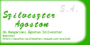 szilveszter agoston business card
